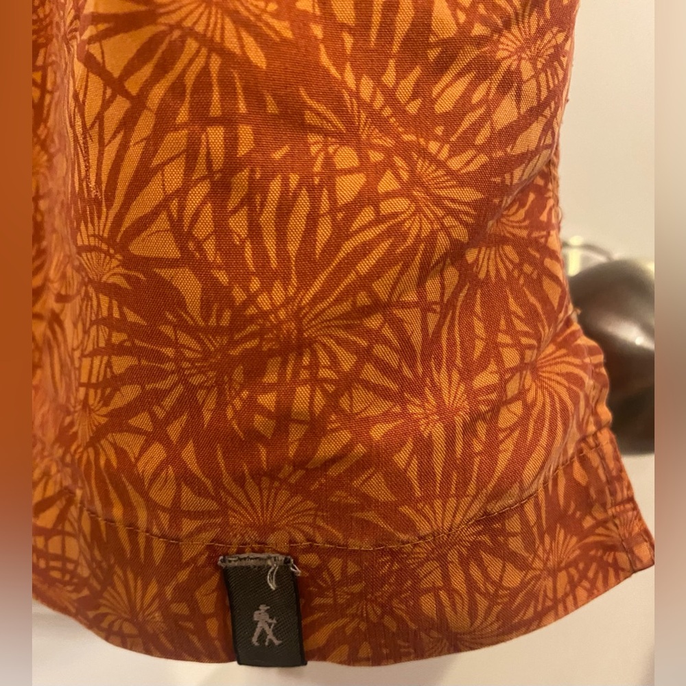 Royal Robbins Short Sleeve Button Up Shirt Sz L Two-tone Orange Print - Picture 5 of 7